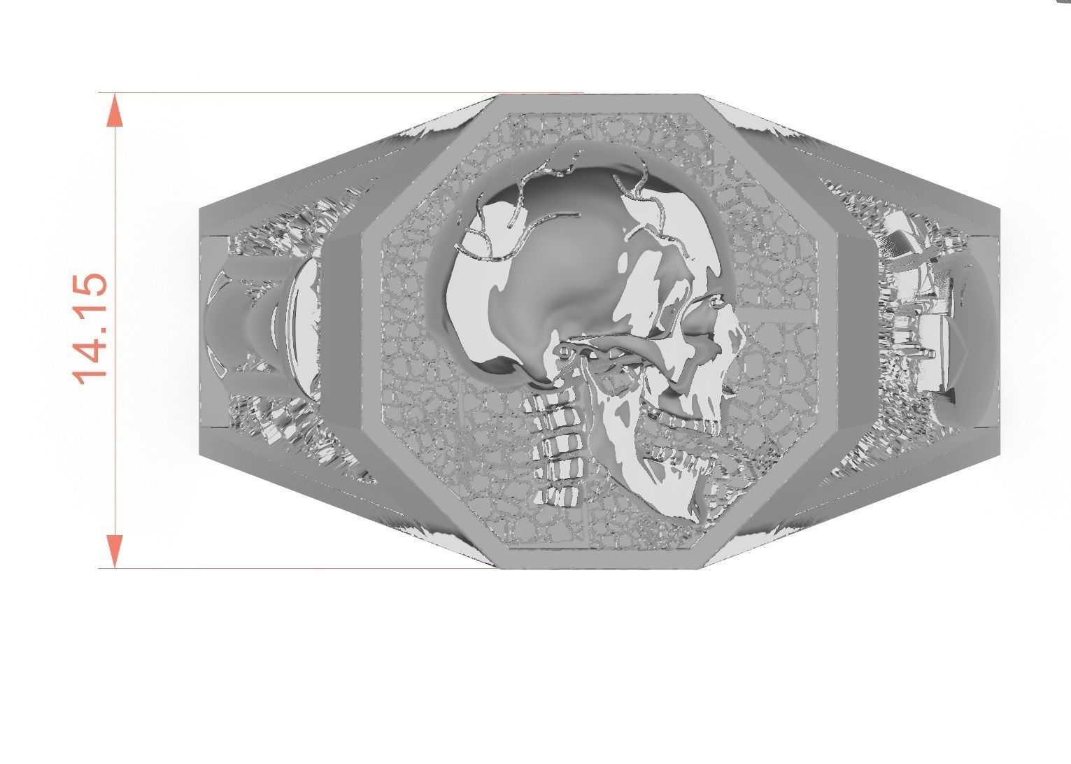 Skull ring memento mori 3d print STL 3D print model_4