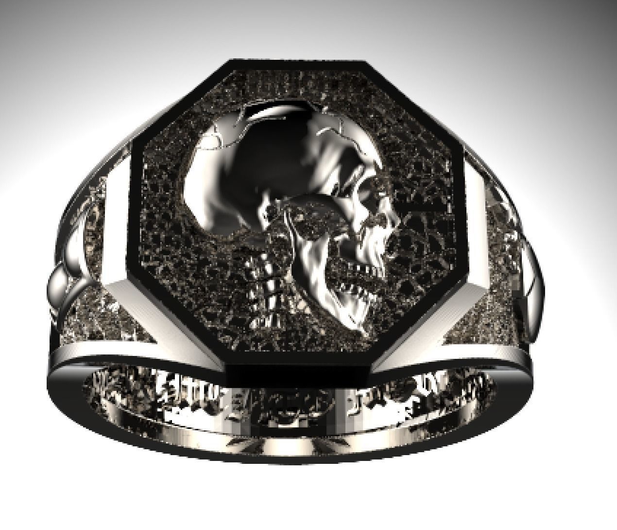 Skull ring memento mori 3d print STL 3D print model_1
