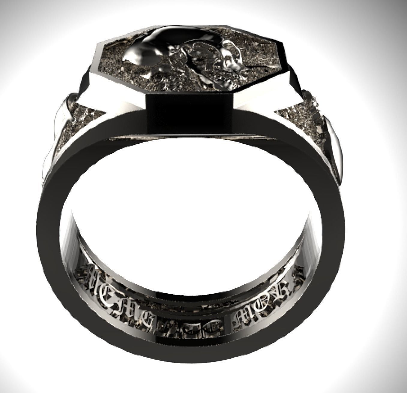 Skull ring memento mori 3d print STL 3D print model_2