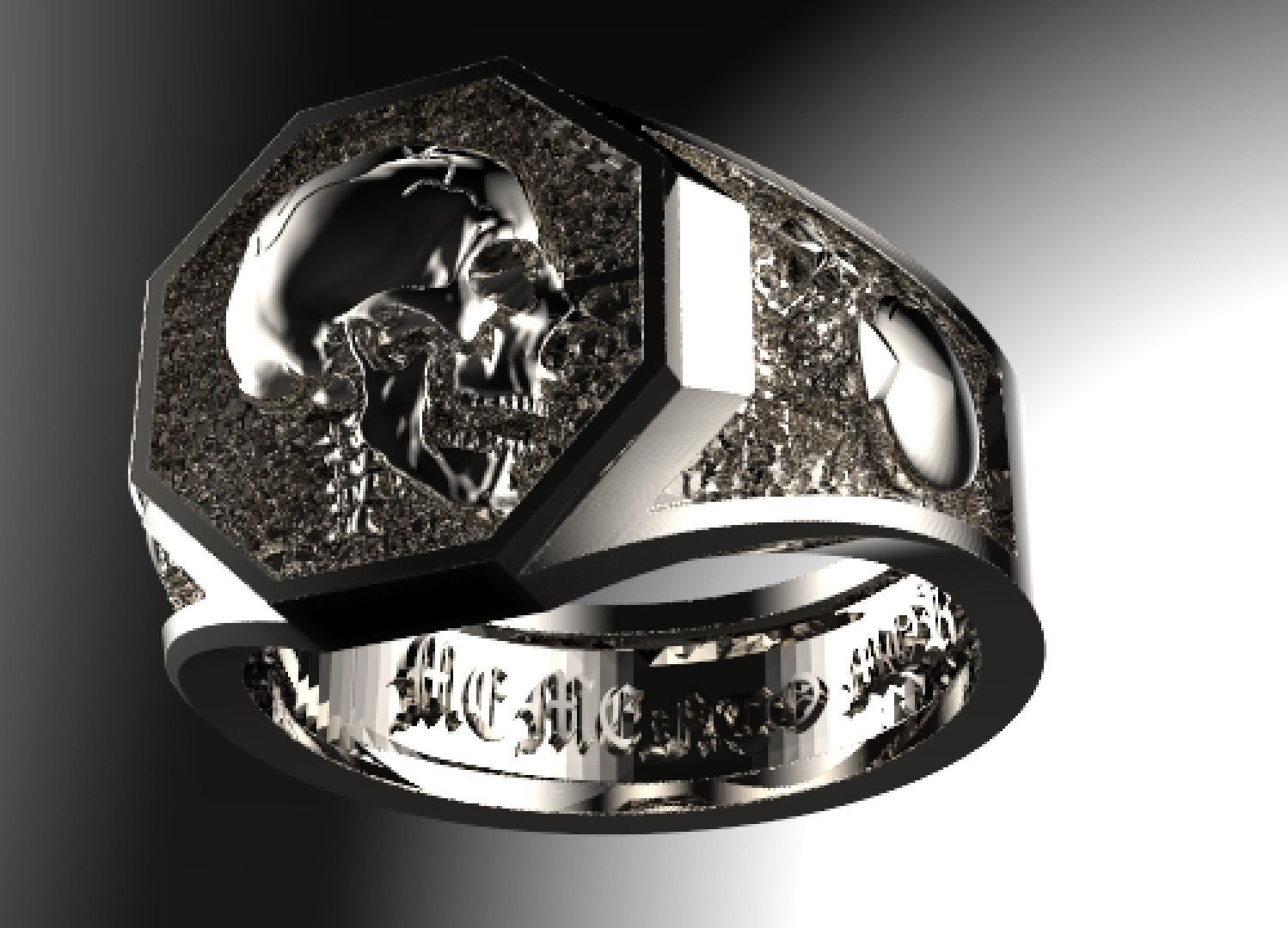 Skull ring memento mori 3d print STL 3D print model_3