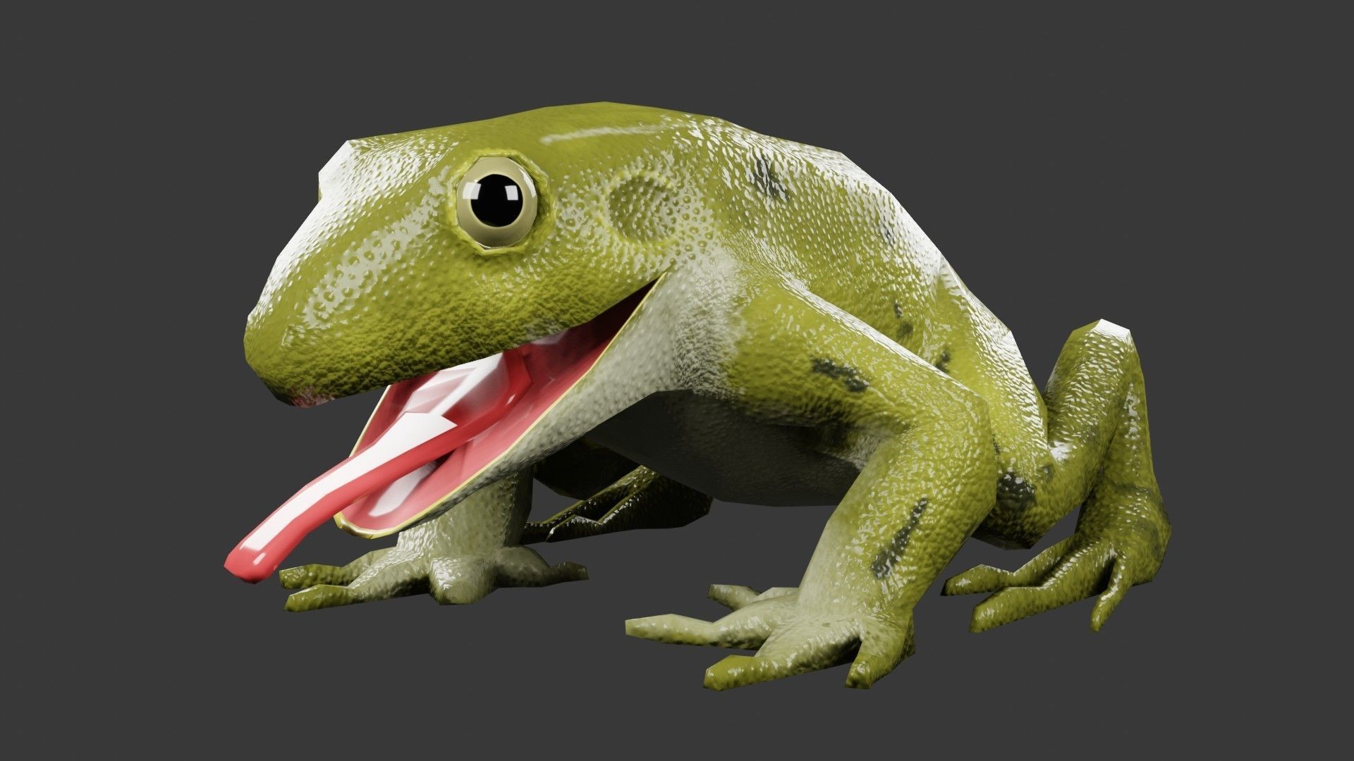 Low Poly Frog with Rigged Low-poly 3D model_7