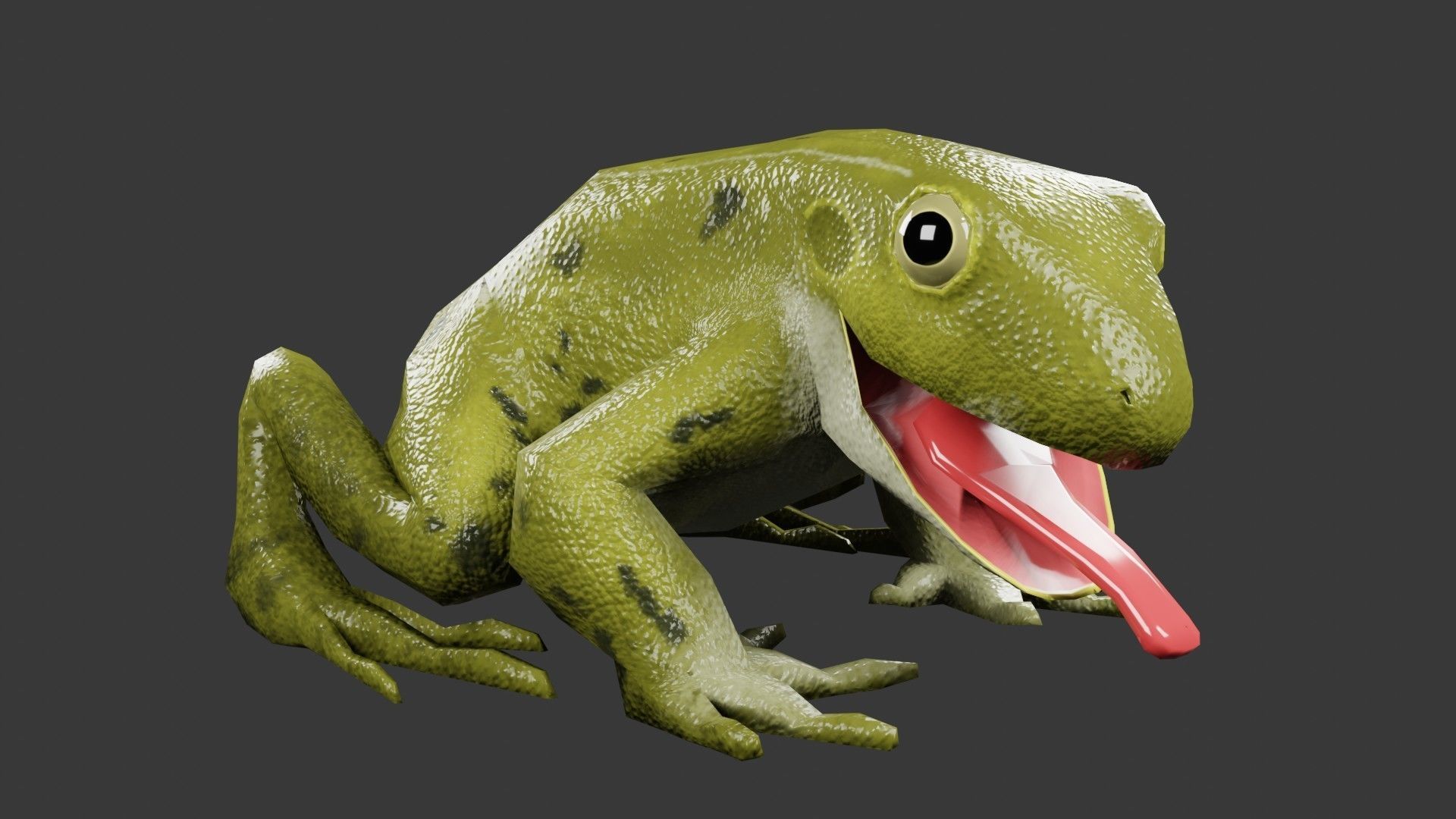 Low Poly Frog with Rigged Low-poly 3D model_6