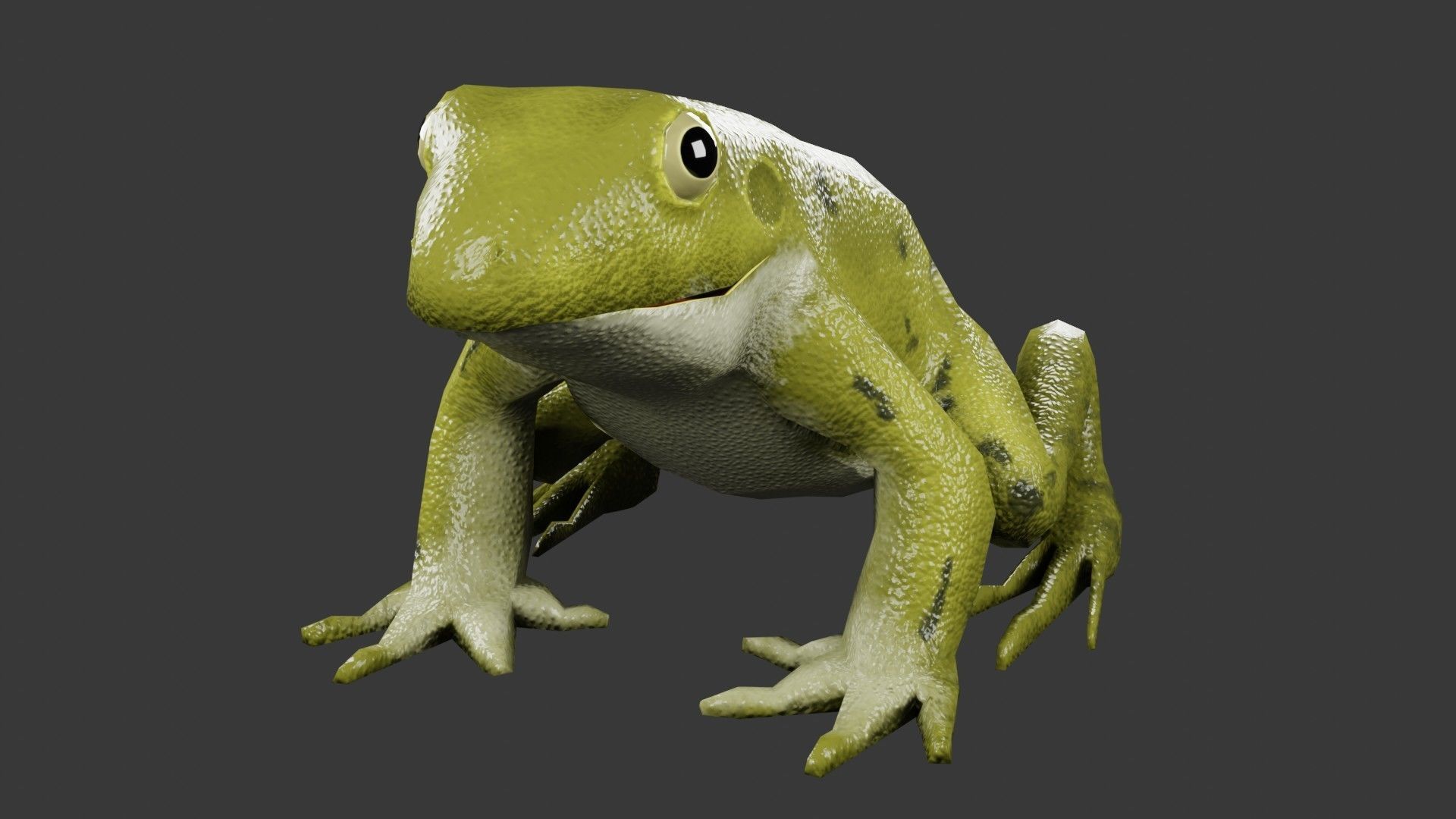 Low Poly Frog with Rigged Low-poly 3D model_2