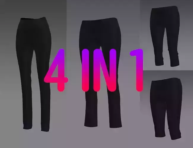 Woman 21 clothing Set 4 in 1 Low-poly 3D model