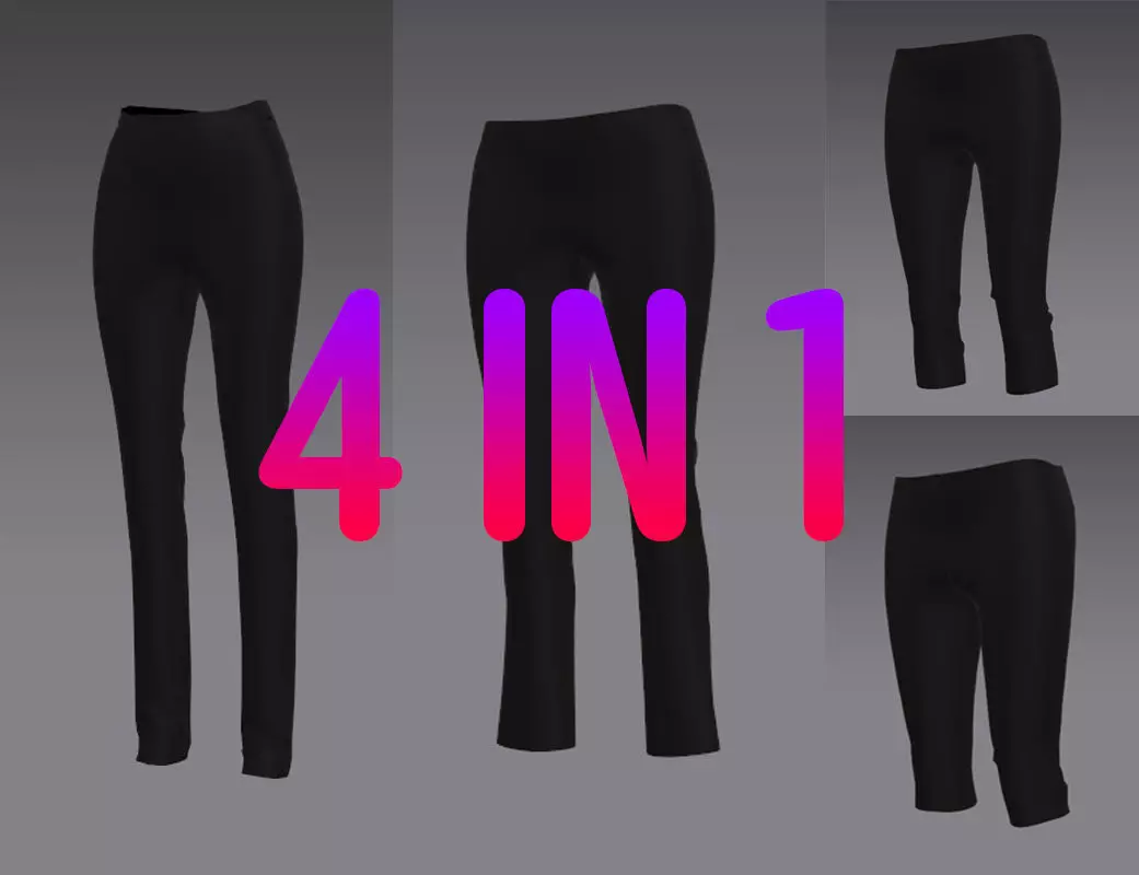 Woman 21 clothing Set 4 in 1 Low-poly 3D model_0