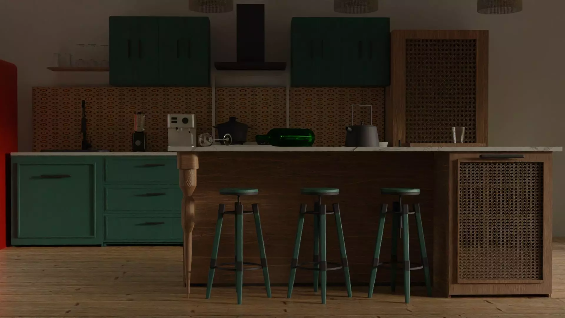 3D rendered kitchen 3D model