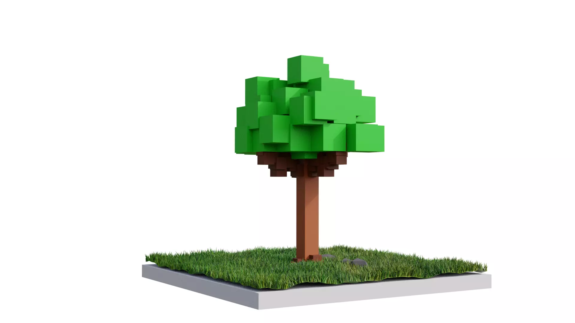 BOXTREE minecraft tree free VR / AR / low-poly 3D model | CGTrader