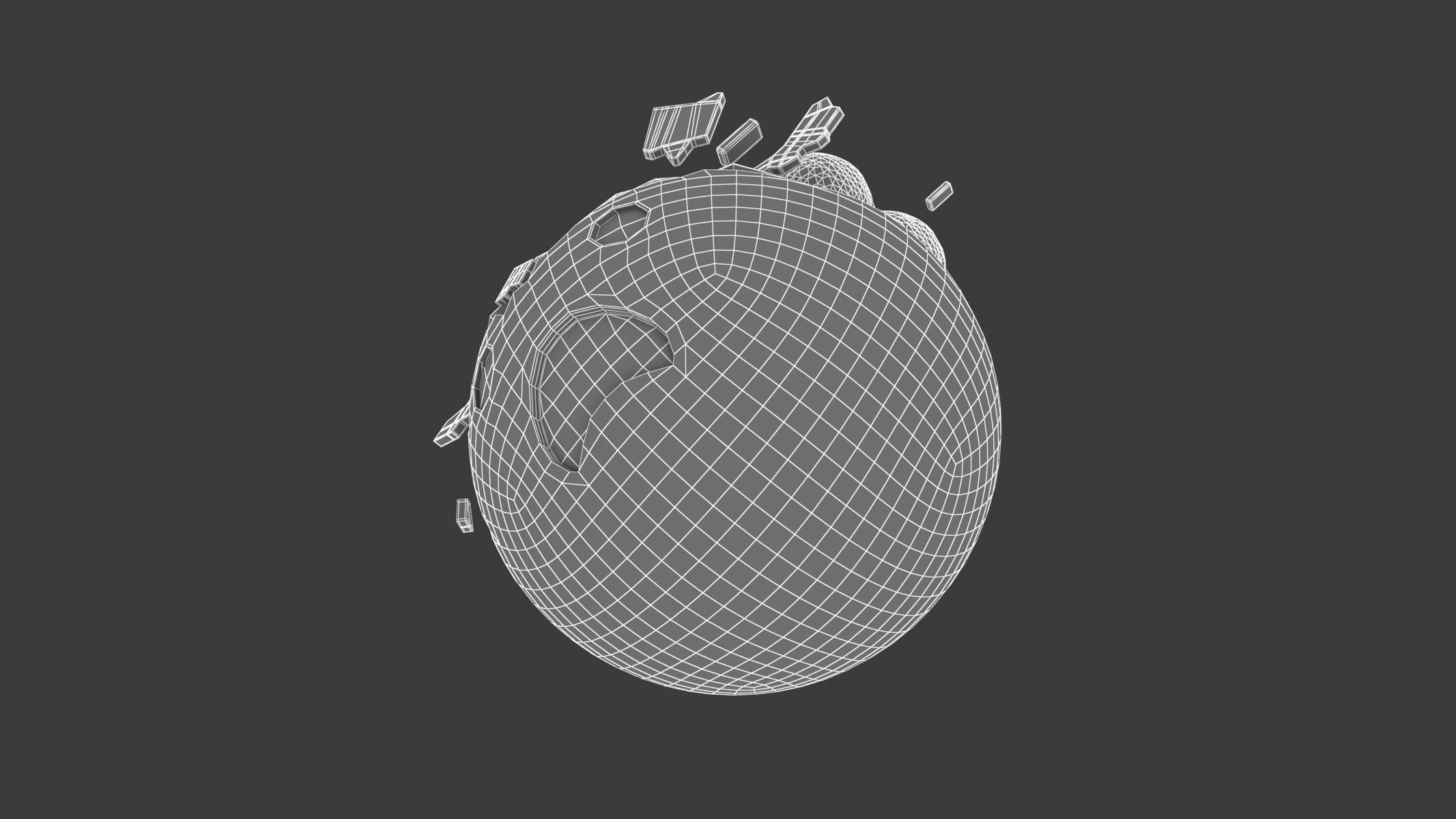 Apple Exploding Head 3D model_9
