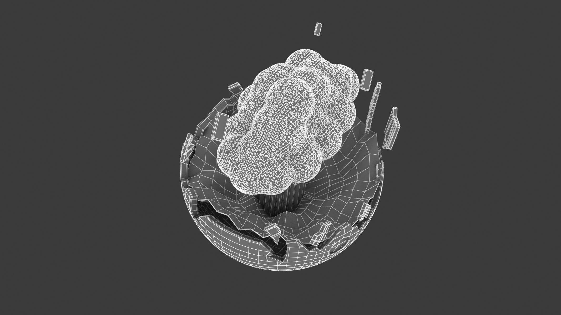 Apple Exploding Head 3D model_10