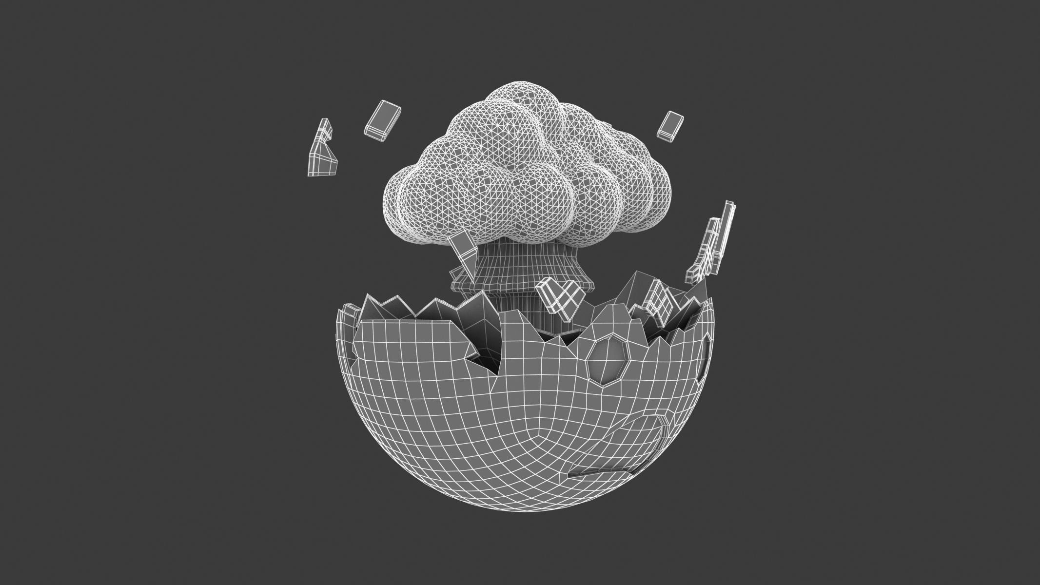 Apple Exploding Head 3D model_7
