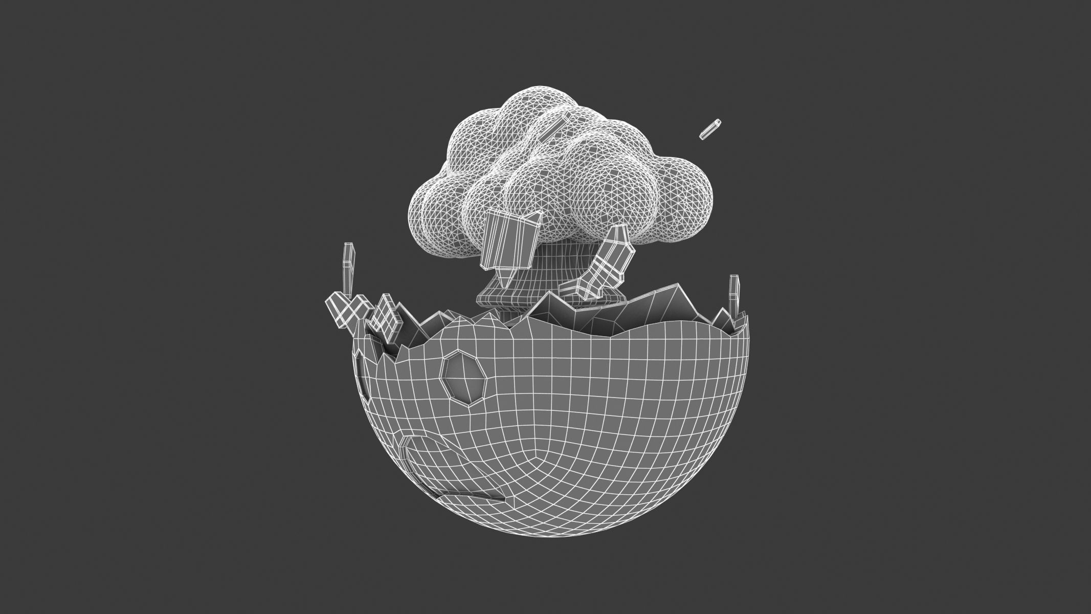 Apple Exploding Head 3D model_8