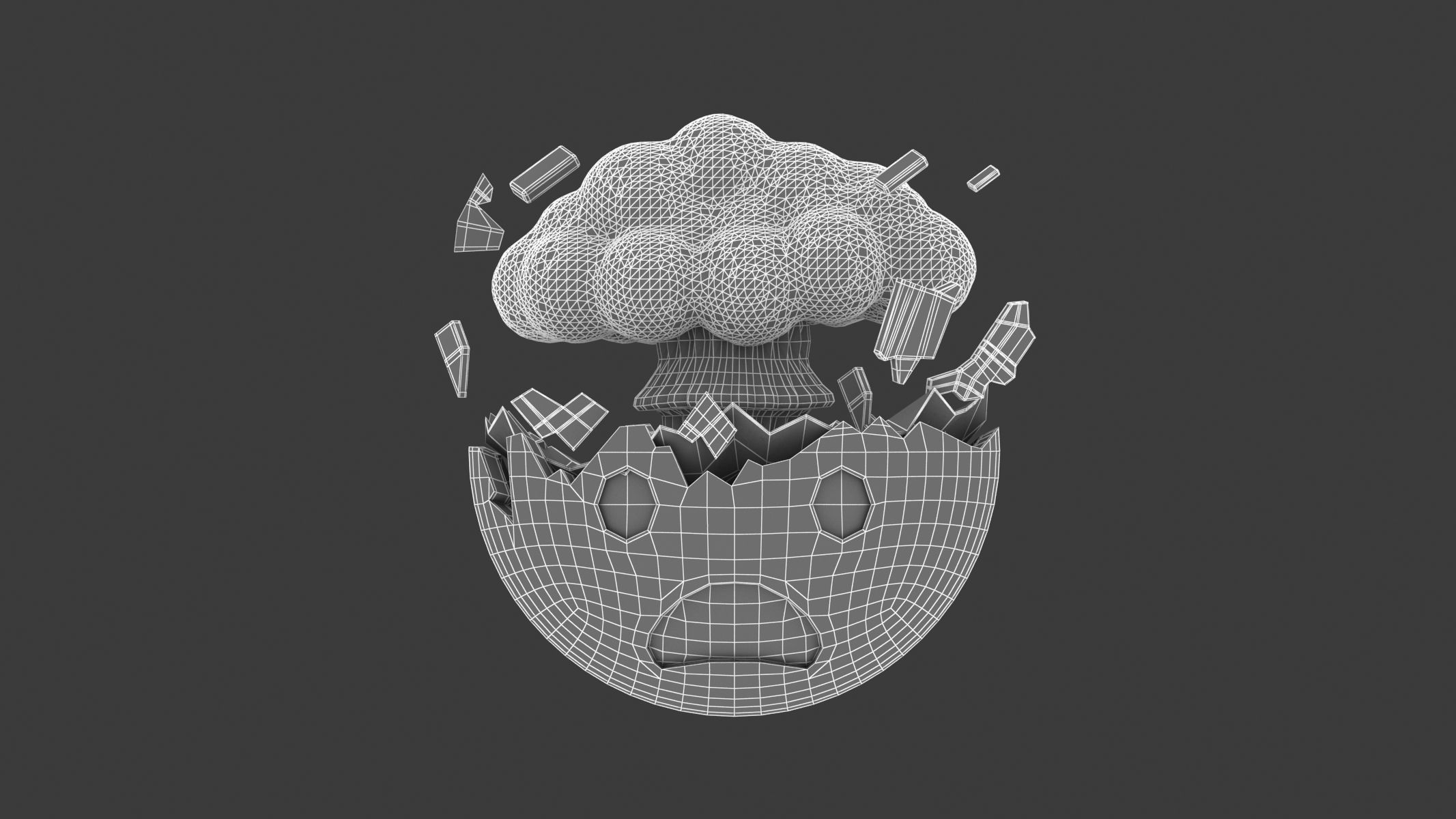 Apple Exploding Head 3D model_6