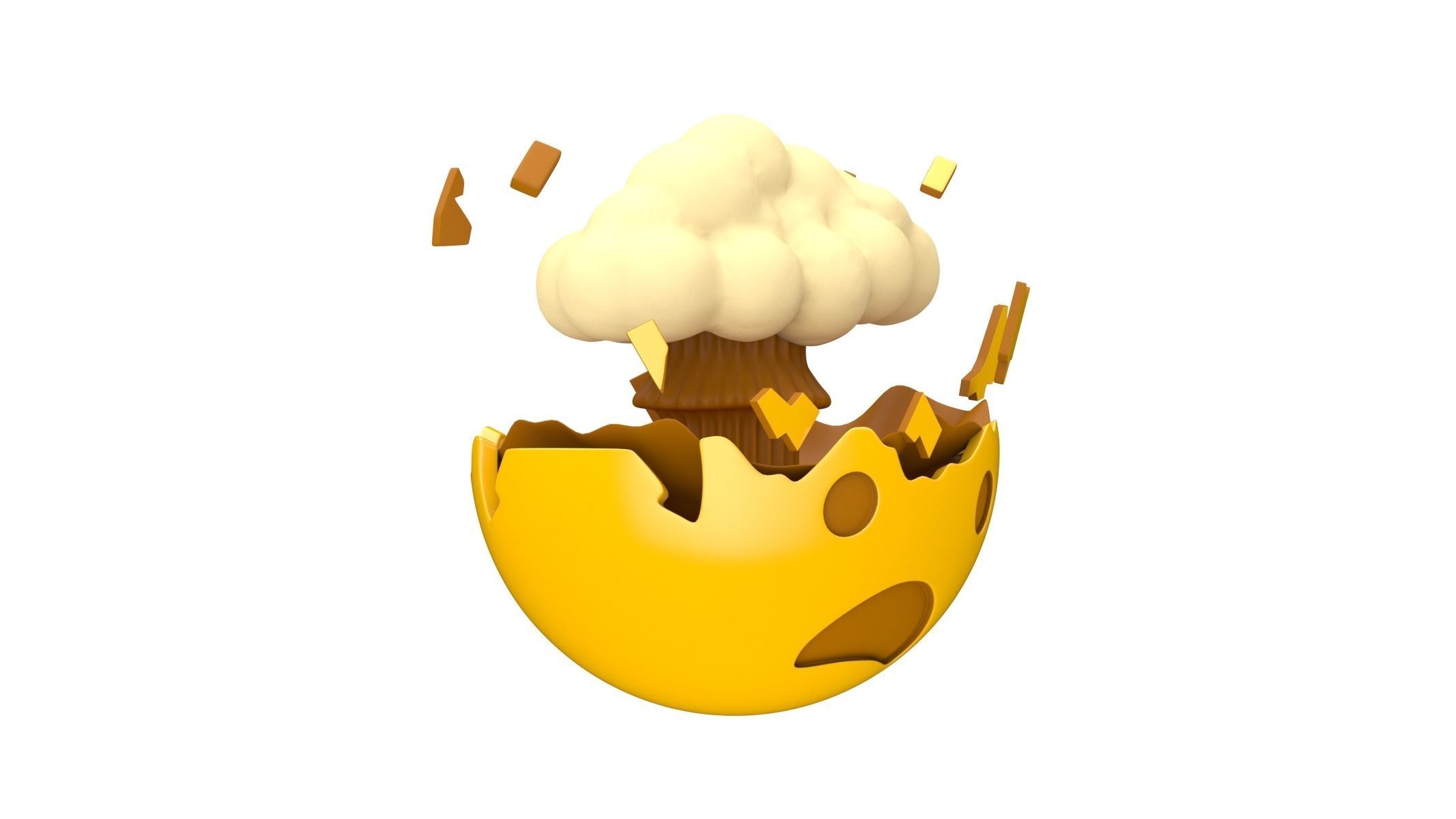 Apple Exploding Head 3D model_2