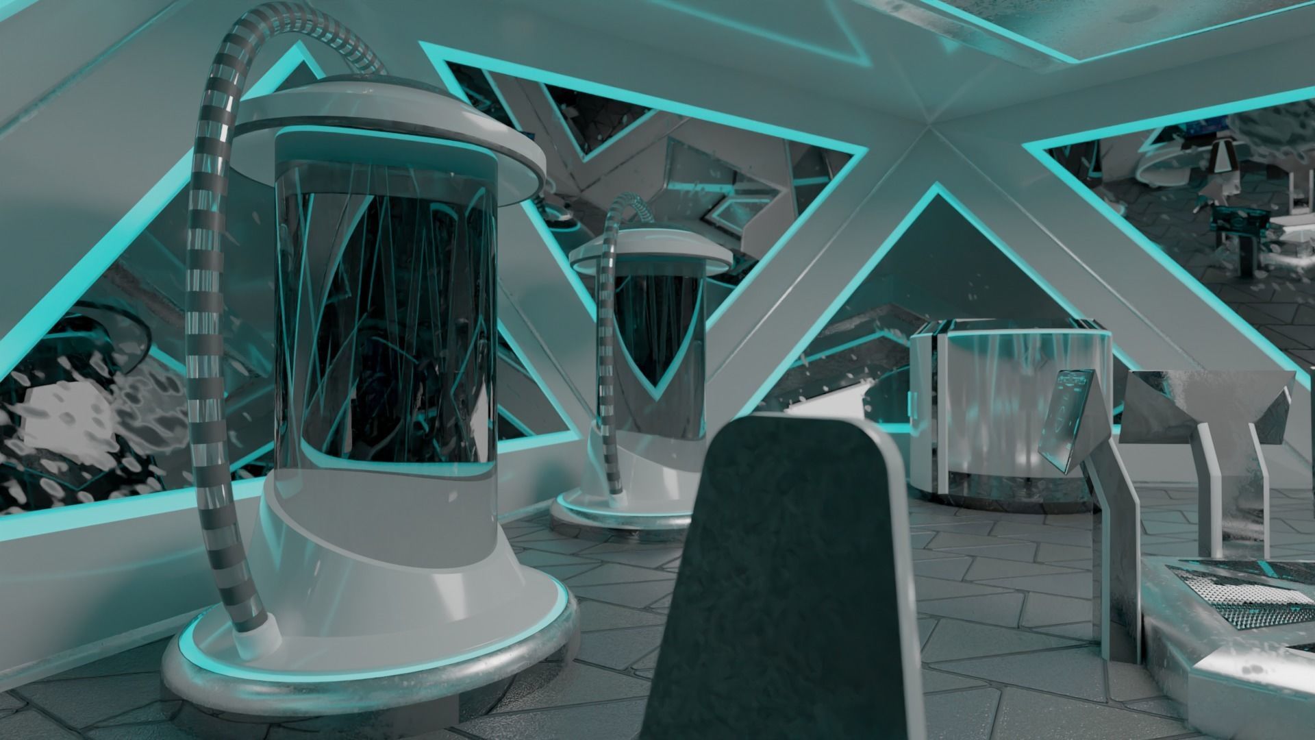 Sci-fi Futuristic Lab 3D model_3
