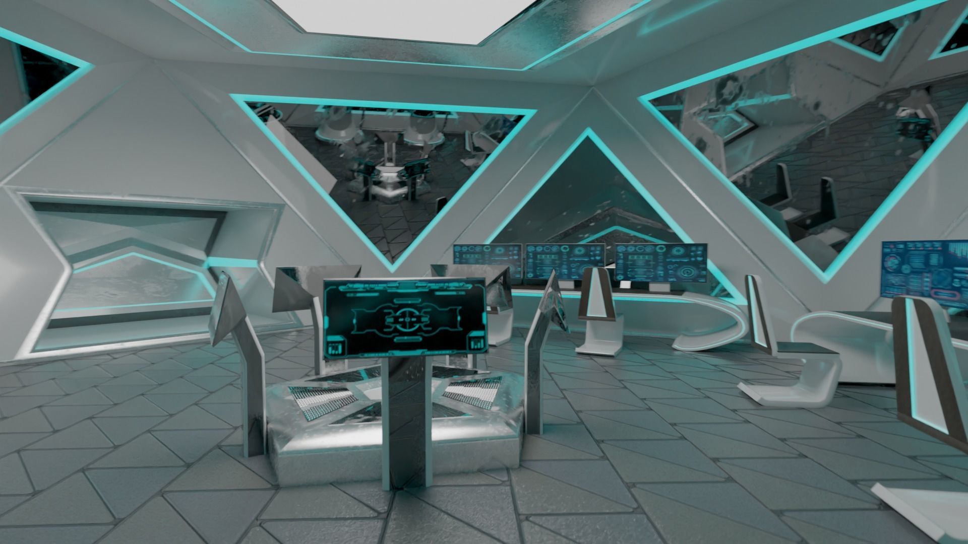 Sci-fi Futuristic Lab 3D model_2