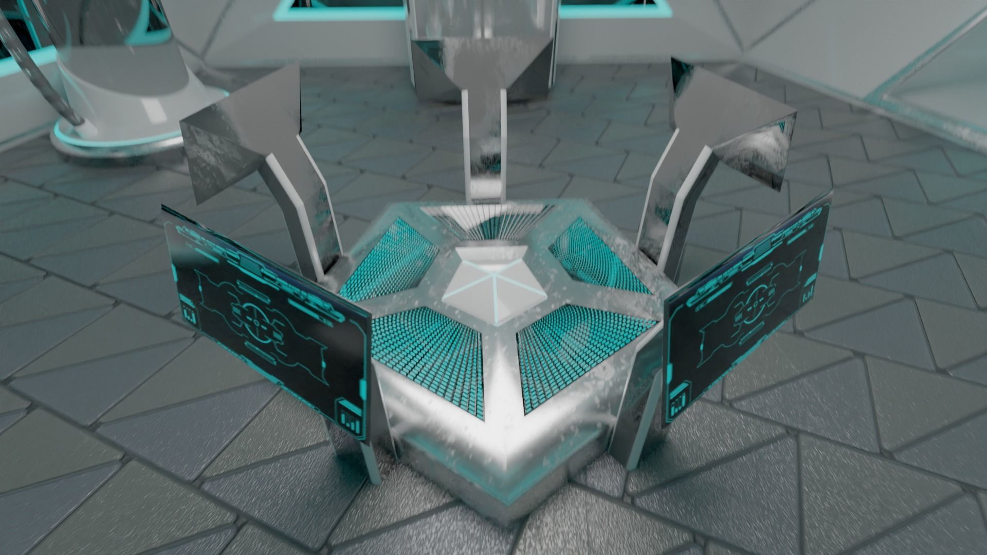 Sci-fi Futuristic Lab 3D model_9