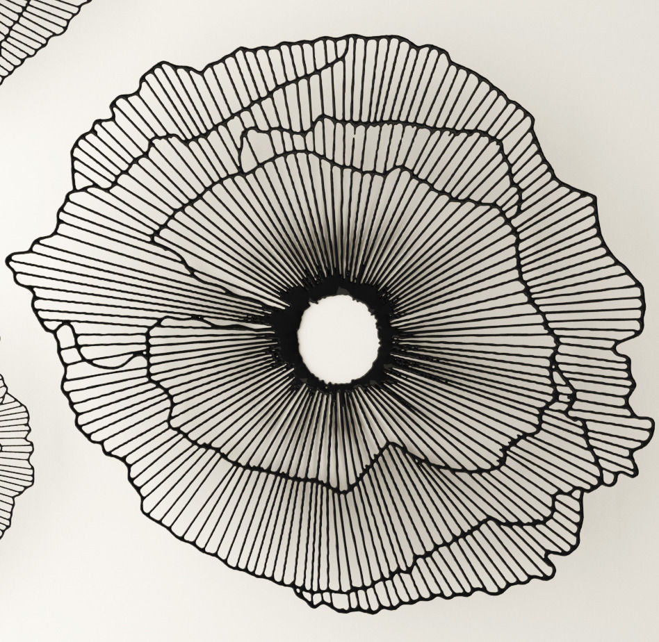 Wall decor futuristic coral Panel 3D 3D model_3