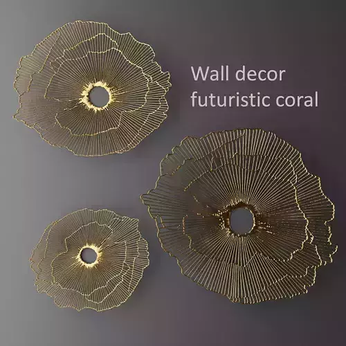 Wall decor futuristic coral Panel 3D