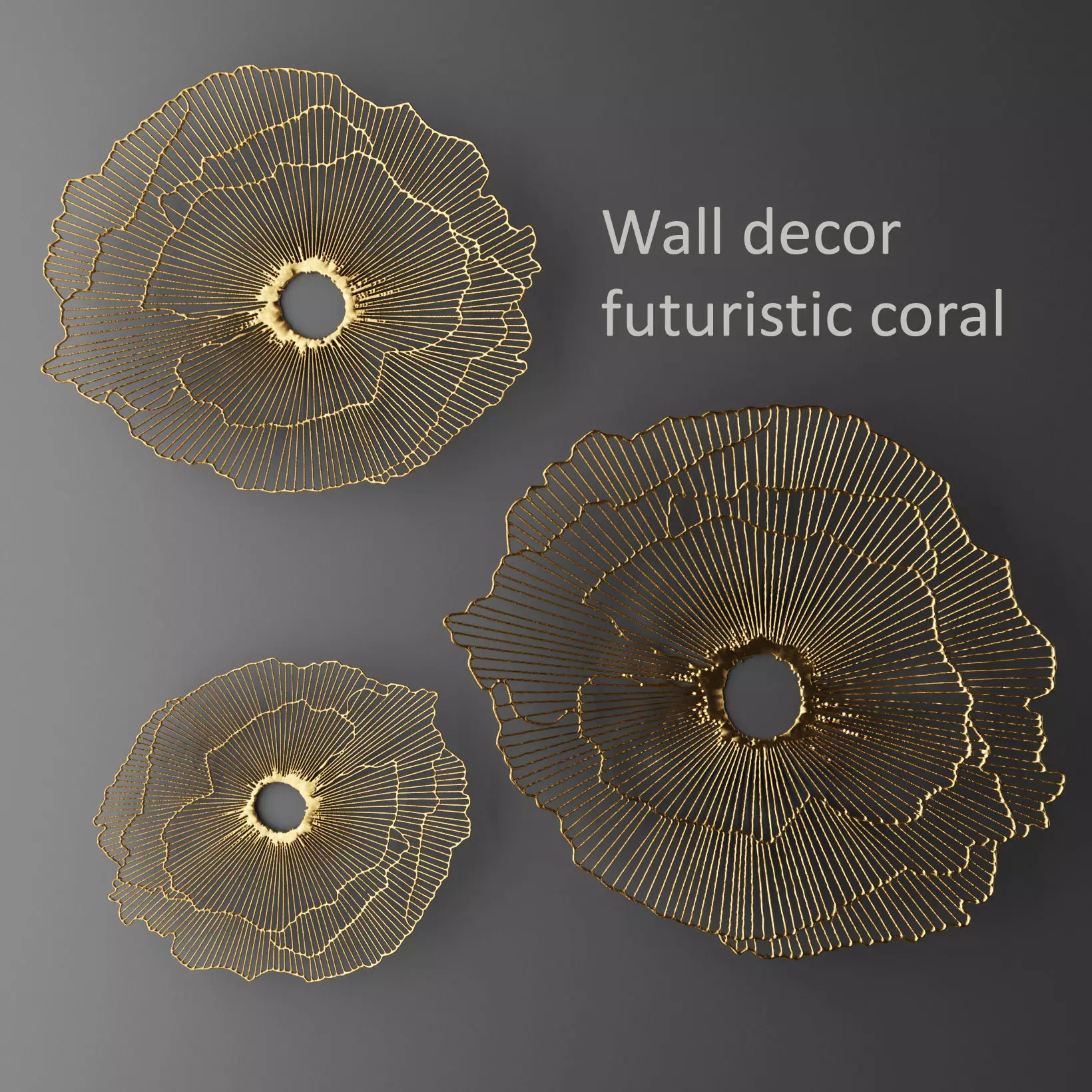 Wall decor futuristic coral Panel 3D 3D model_0