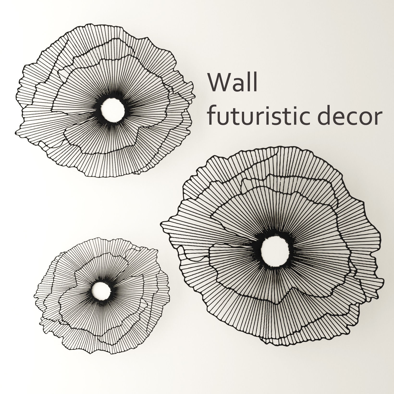 Wall decor futuristic coral Panel 3D 3D model_1