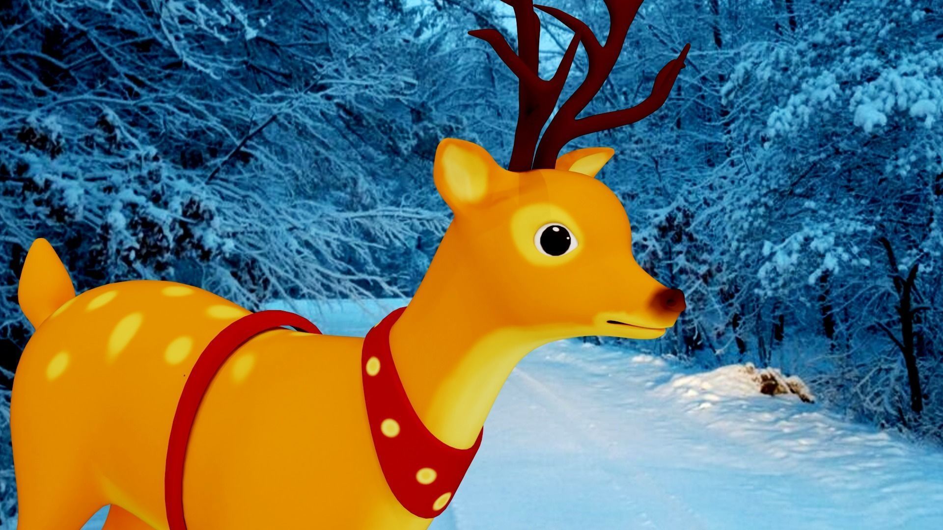 Rigged Cartoon Deer Low-poly 3D model_7