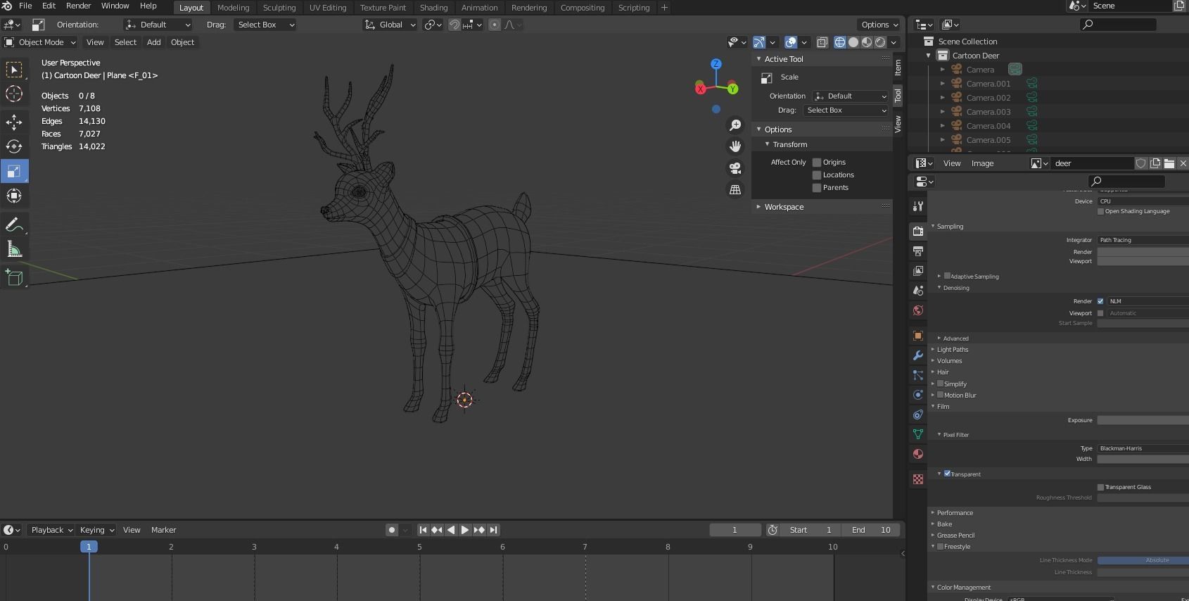 Rigged Cartoon Deer Low-poly 3D model_18