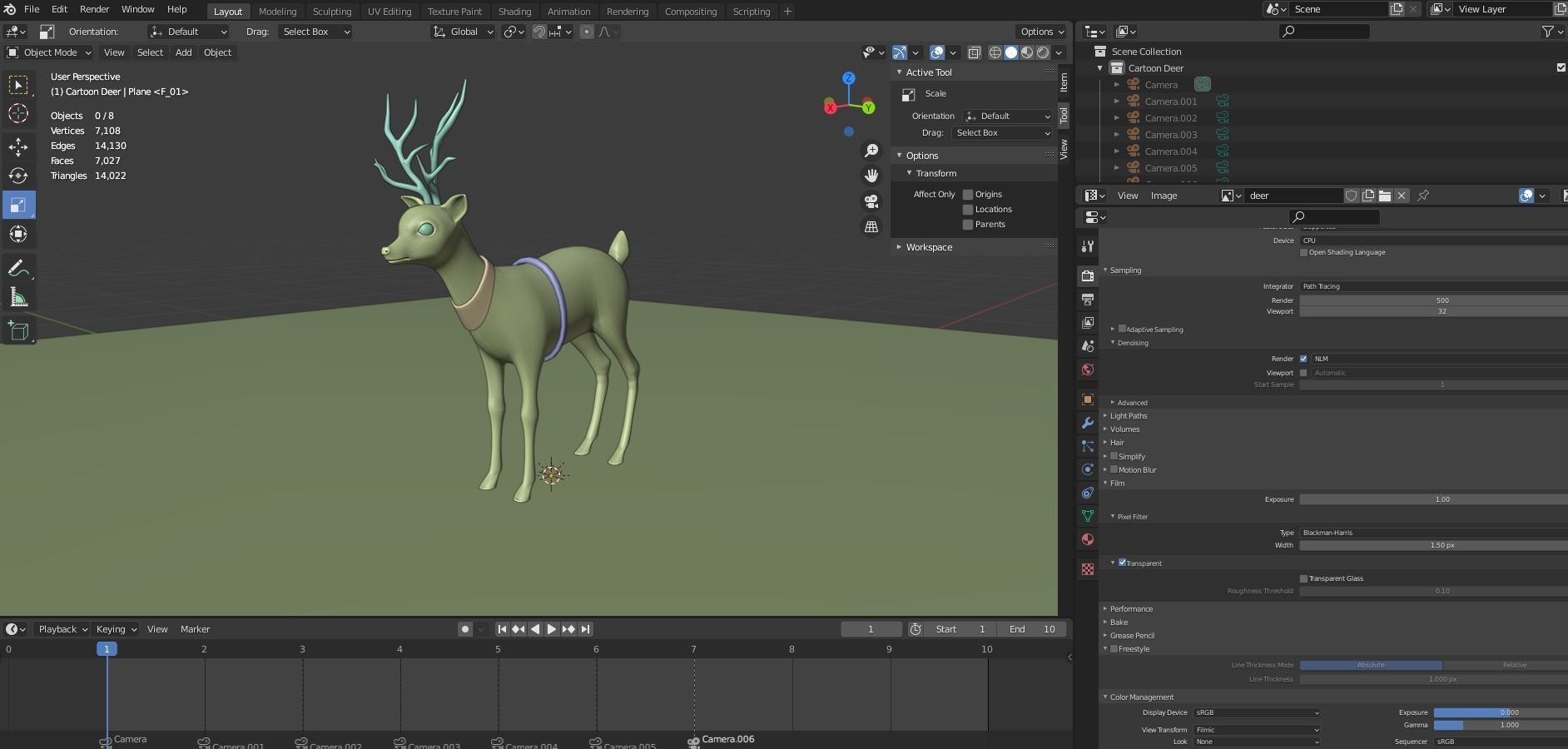 Rigged Cartoon Deer Low-poly 3D model_17