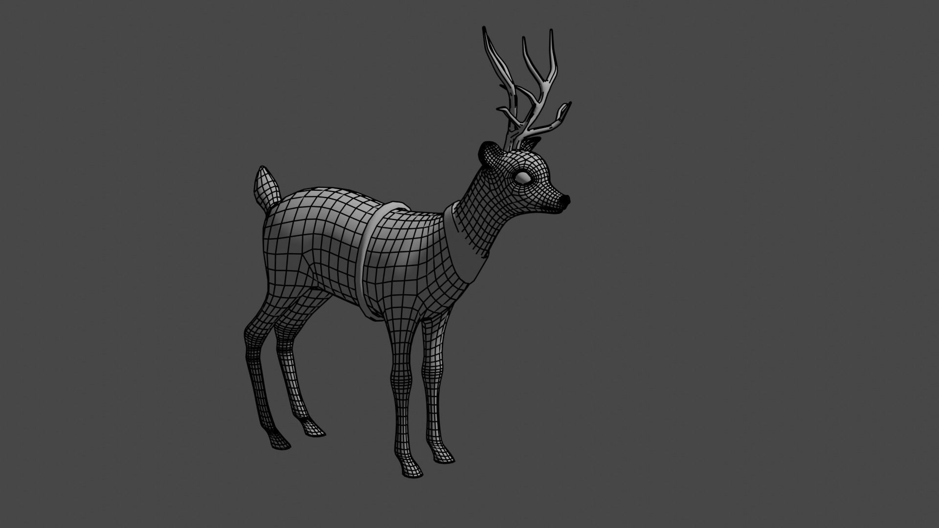 Rigged Cartoon Deer Low-poly 3D model_20