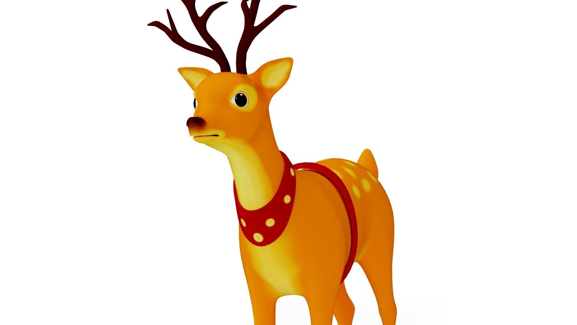 Rigged Cartoon Deer Low-poly 3D model_9