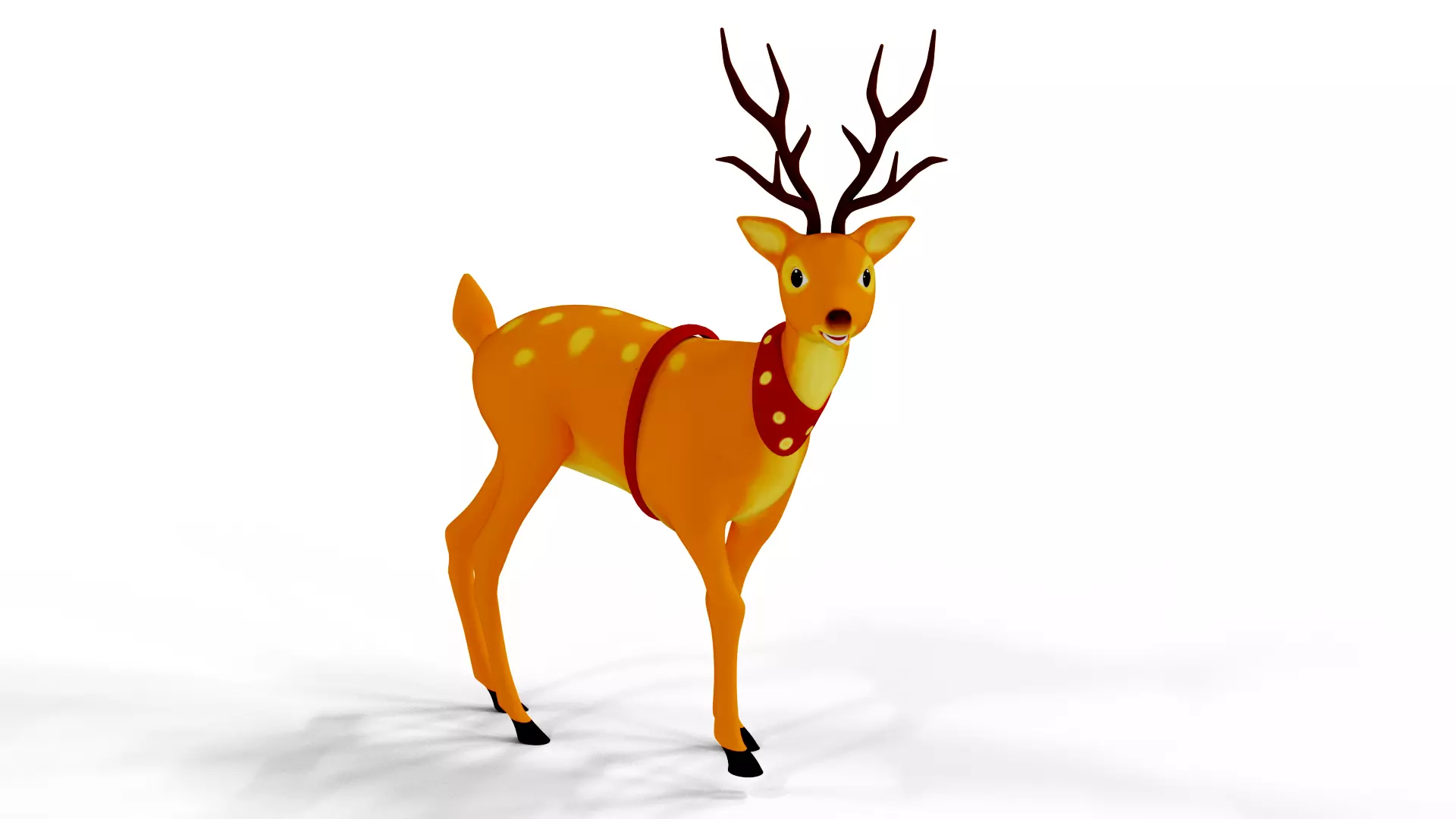 Rigged Cartoon Deer Low-poly 3D model_0