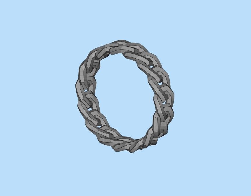 Cuban Chain Ring width 5mm 3dm stl 3D print model_22