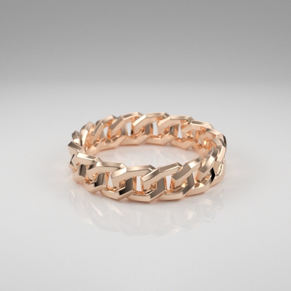 Cuban Chain Ring width 5mm 3dm stl 3D print model_4