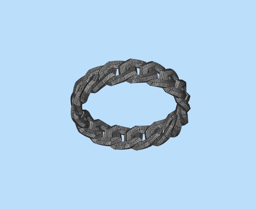 Cuban Chain Ring width 5mm 3dm stl 3D print model_25