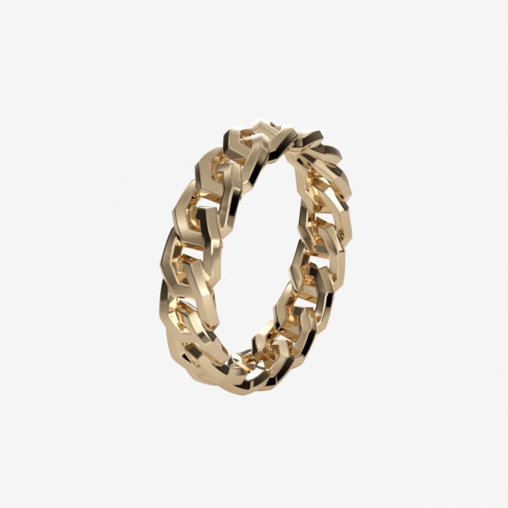 Cuban Chain Ring width 5mm 3dm stl 3D print model_8