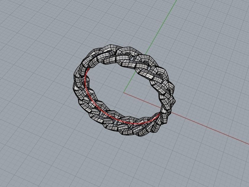 Cuban Chain Ring width 5mm 3dm stl 3D print model_21