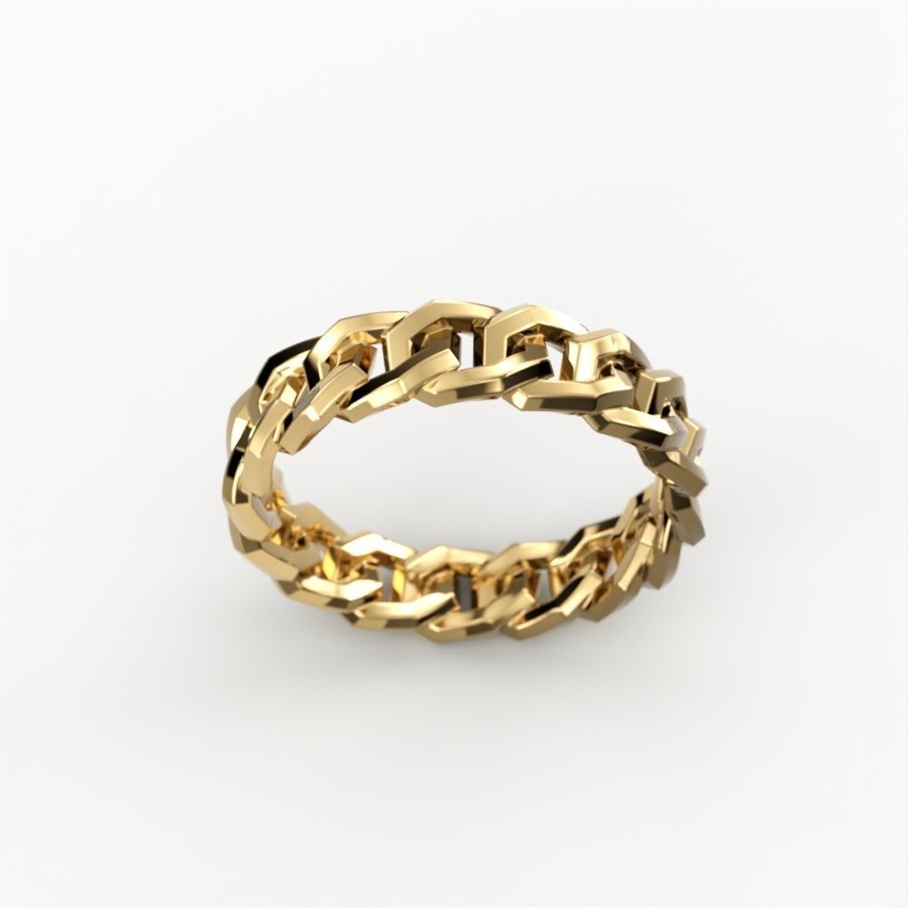 Cuban Chain Ring width 5mm 3dm stl 3D print model_7