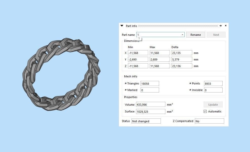 Cuban Chain Ring width 5mm 3dm stl 3D print model_12