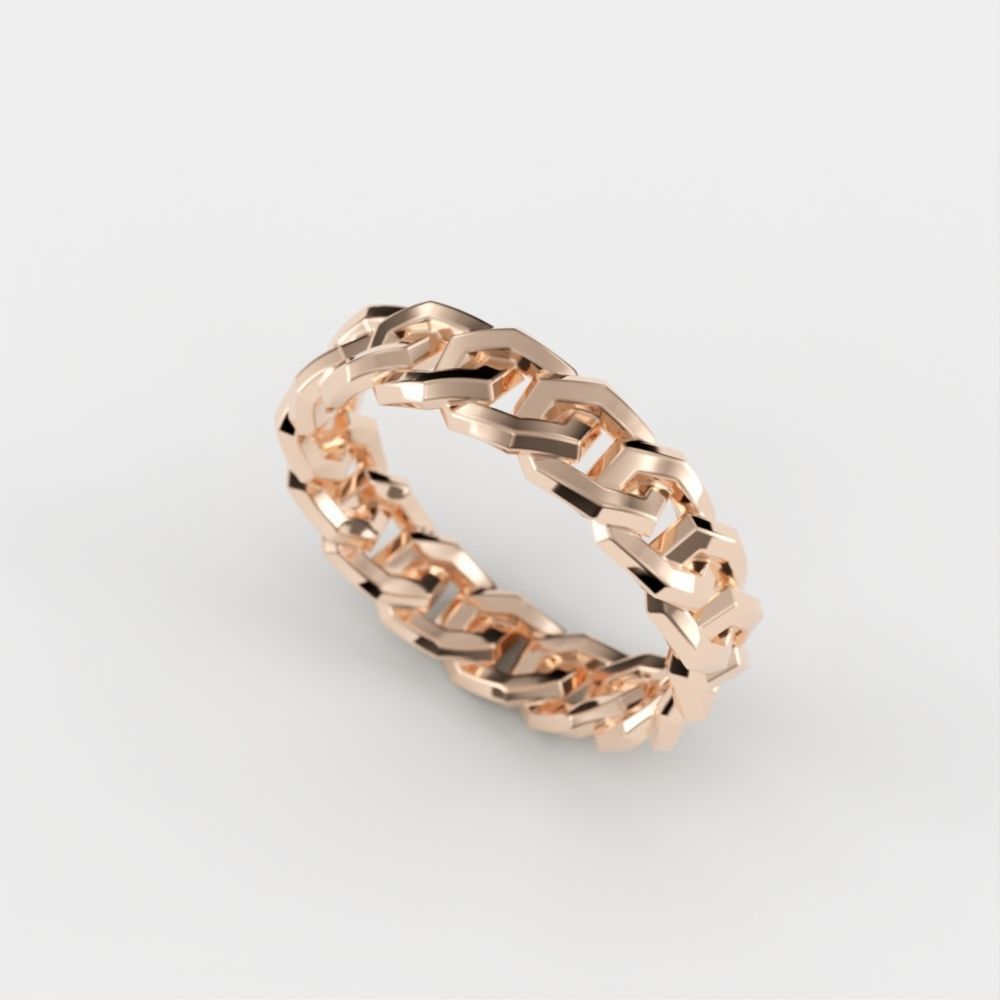 Cuban Chain Ring width 5mm 3dm stl 3D print model_1