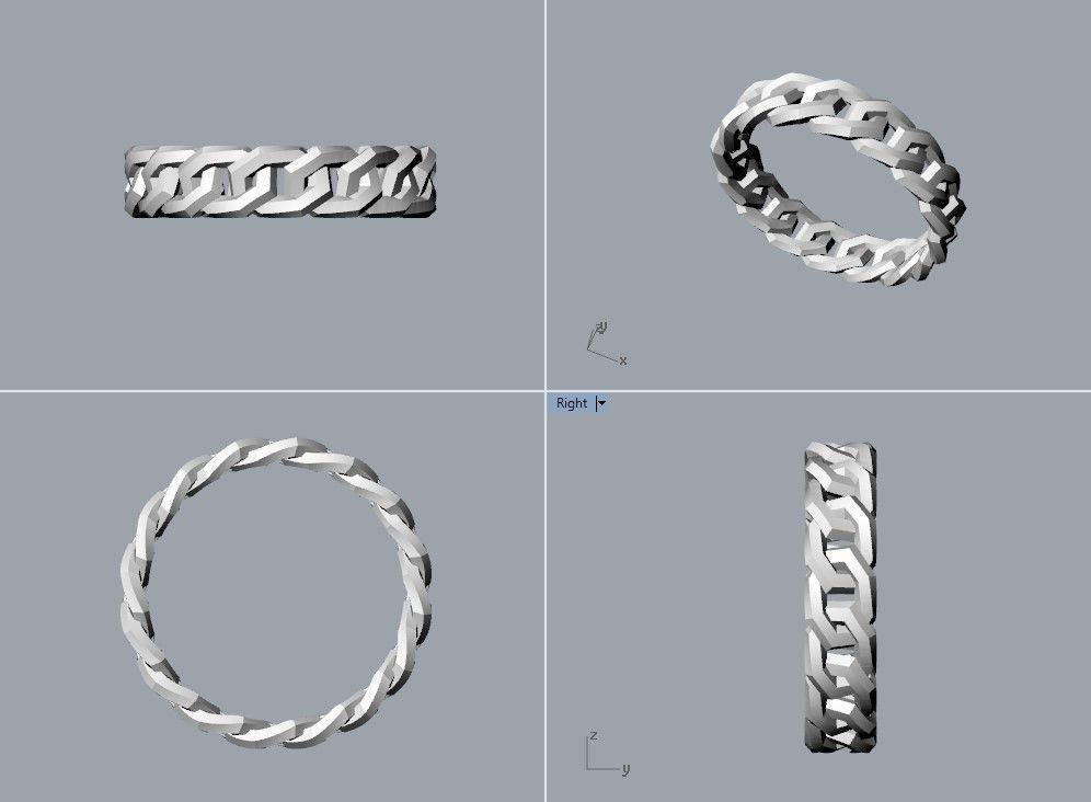 Cuban Chain Ring width 5mm 3dm stl 3D print model_20