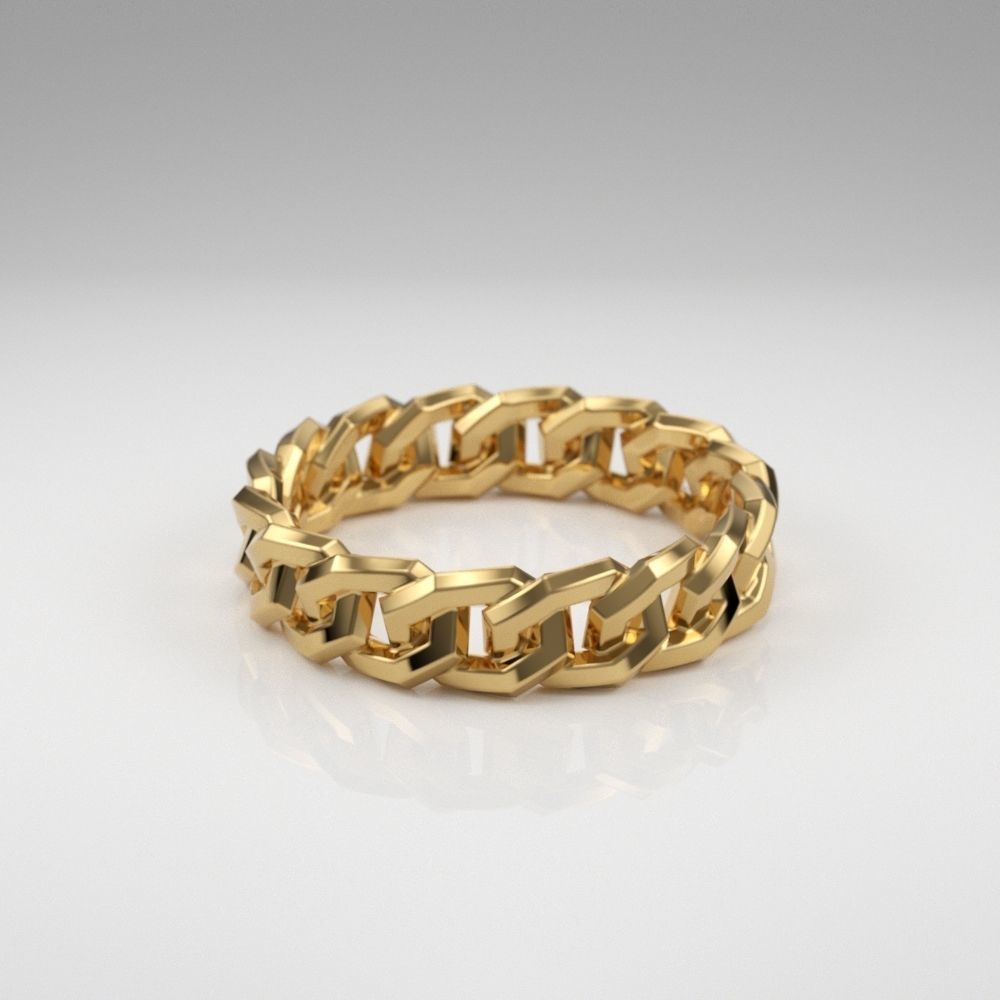 Cuban Chain Ring width 5mm 3dm stl 3D print model_2