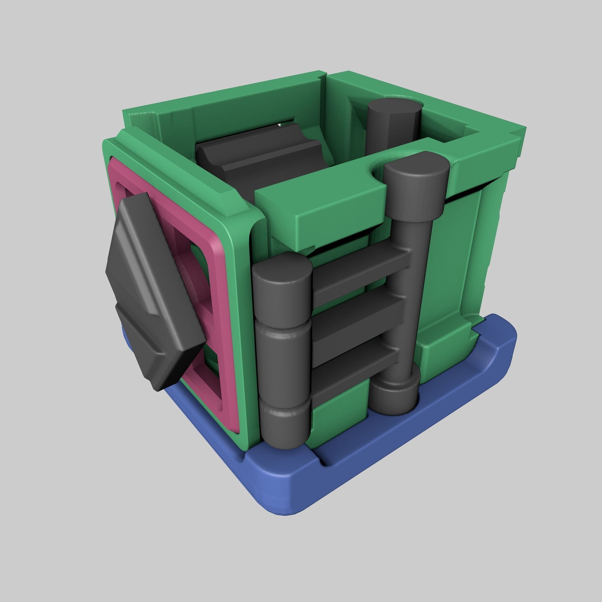 Fidget box - hard surface cube 3D print model_18