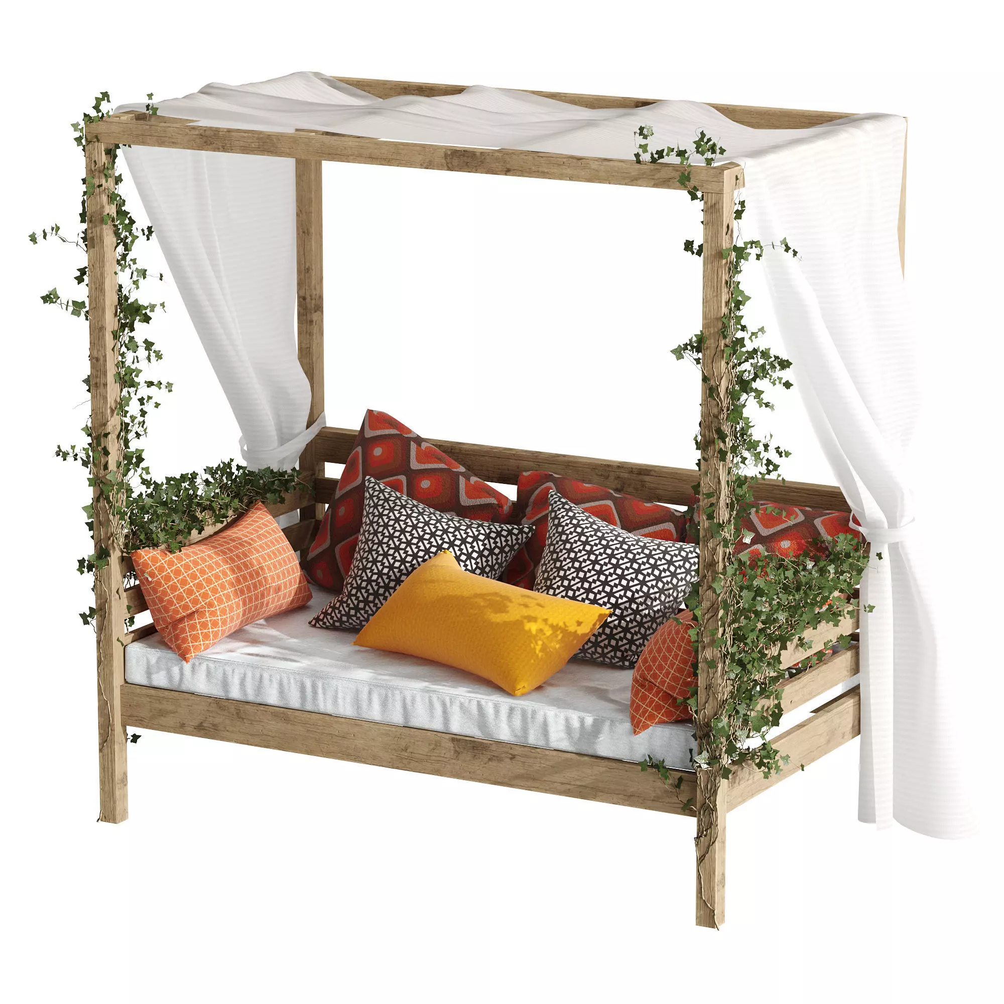 Garden daybed 3D model_0