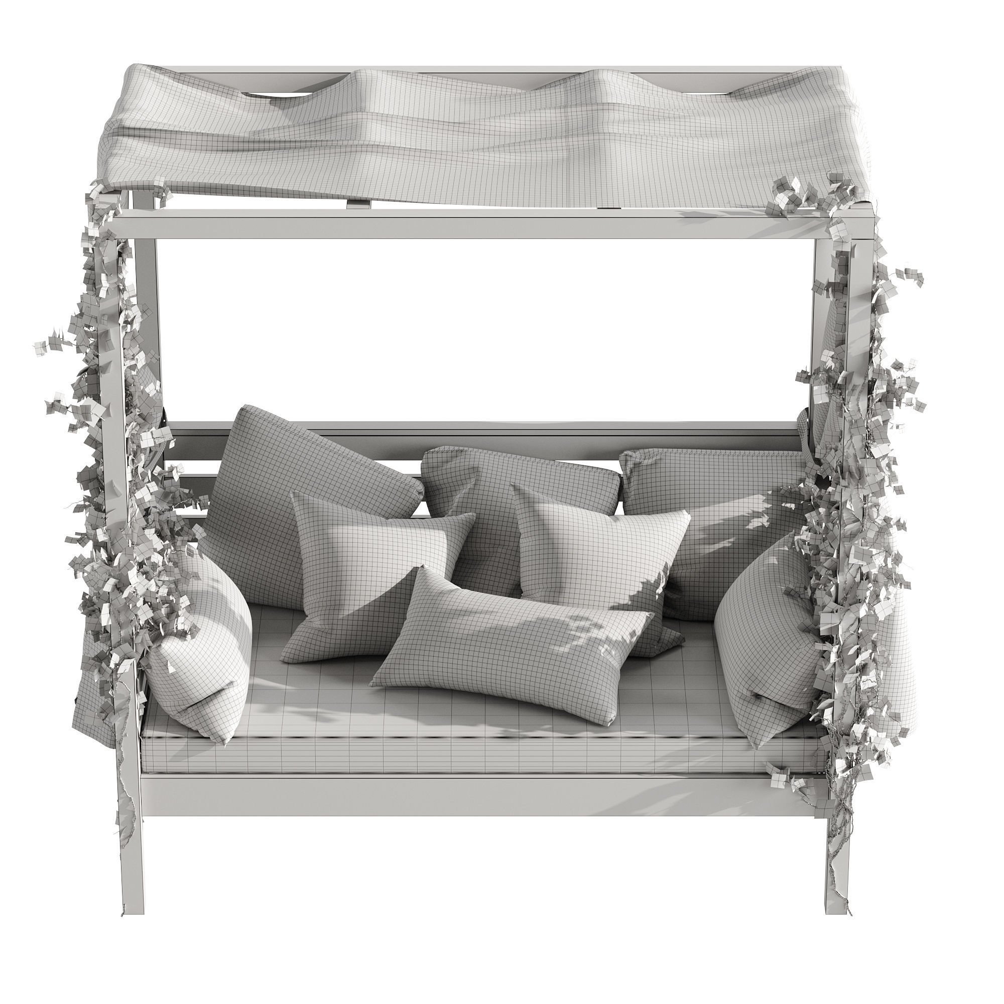 Garden daybed 3D model_16