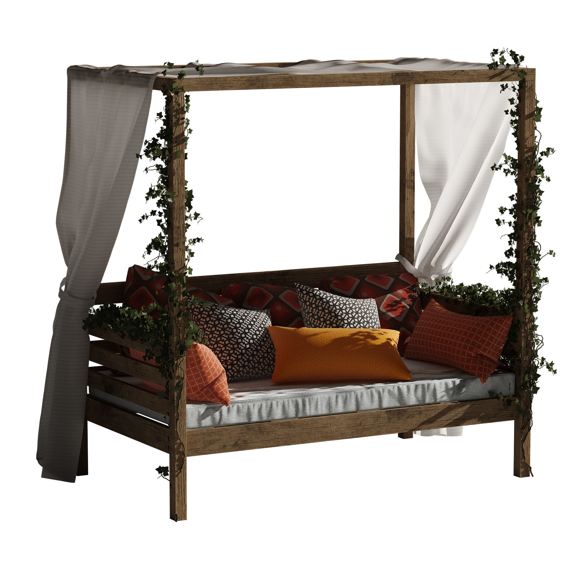 Garden daybed 3D model_25