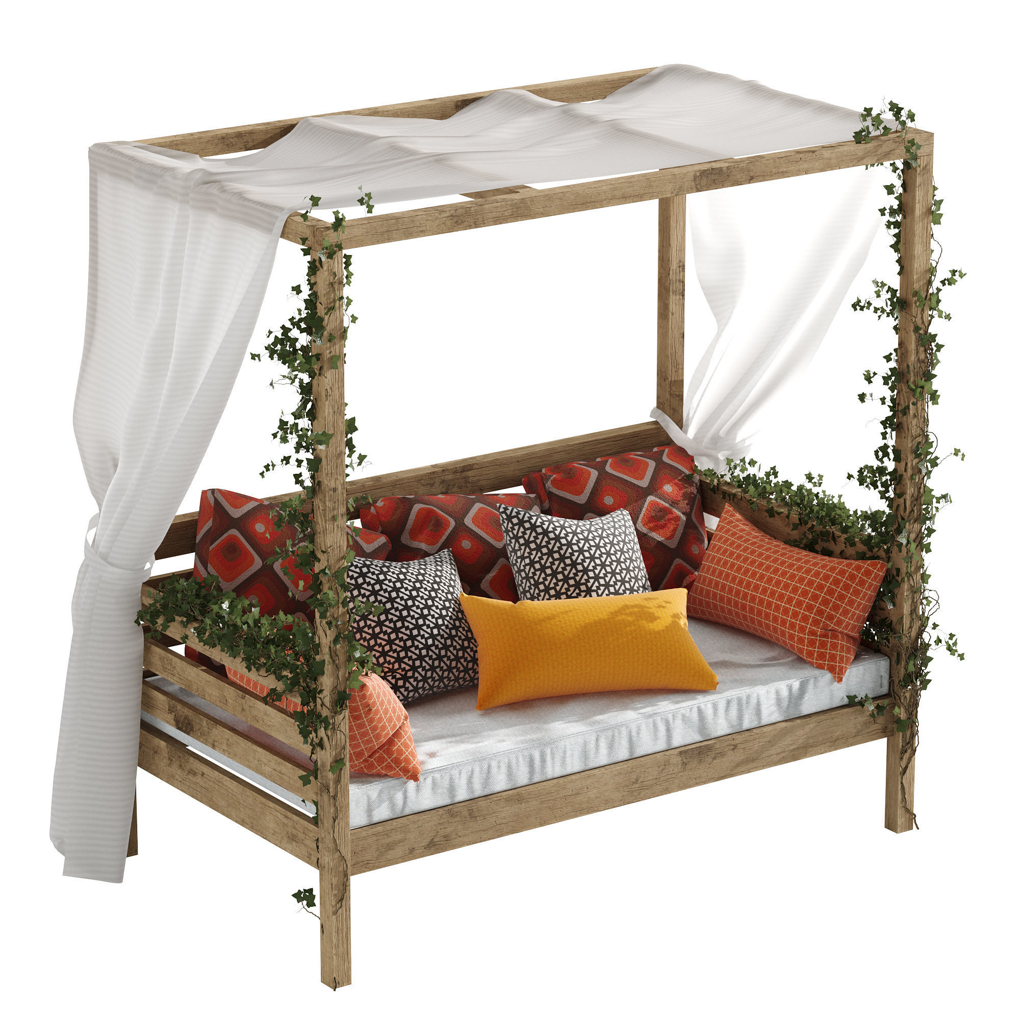 Garden daybed 3D model_6