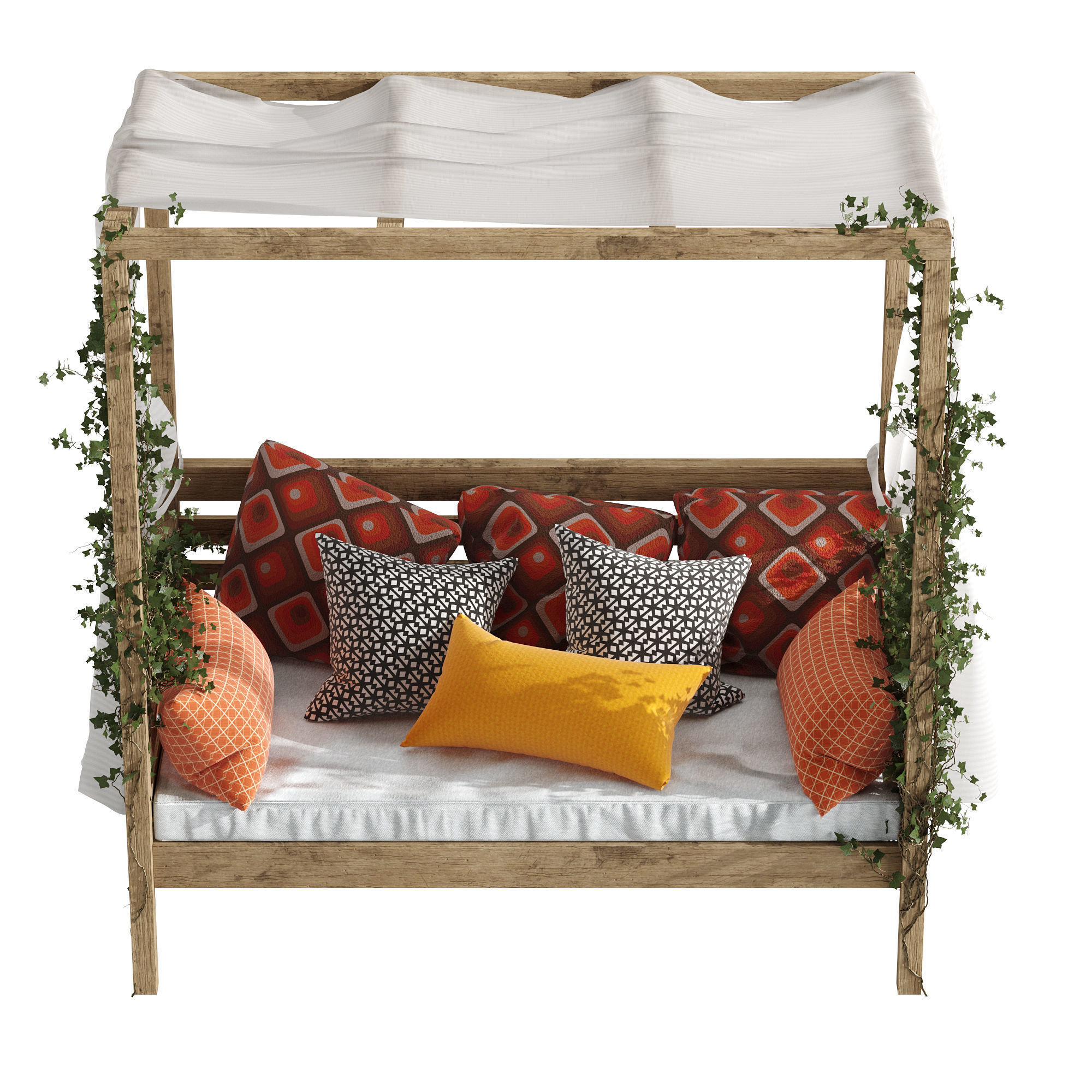 Garden daybed 3D model_3