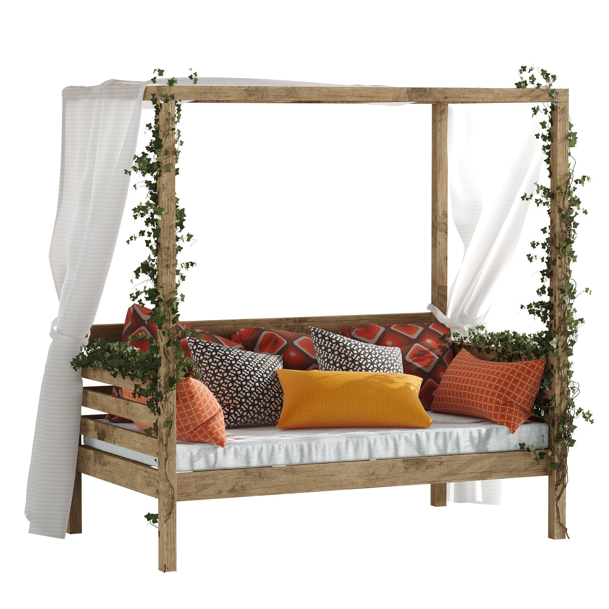 Garden daybed 3D model_9