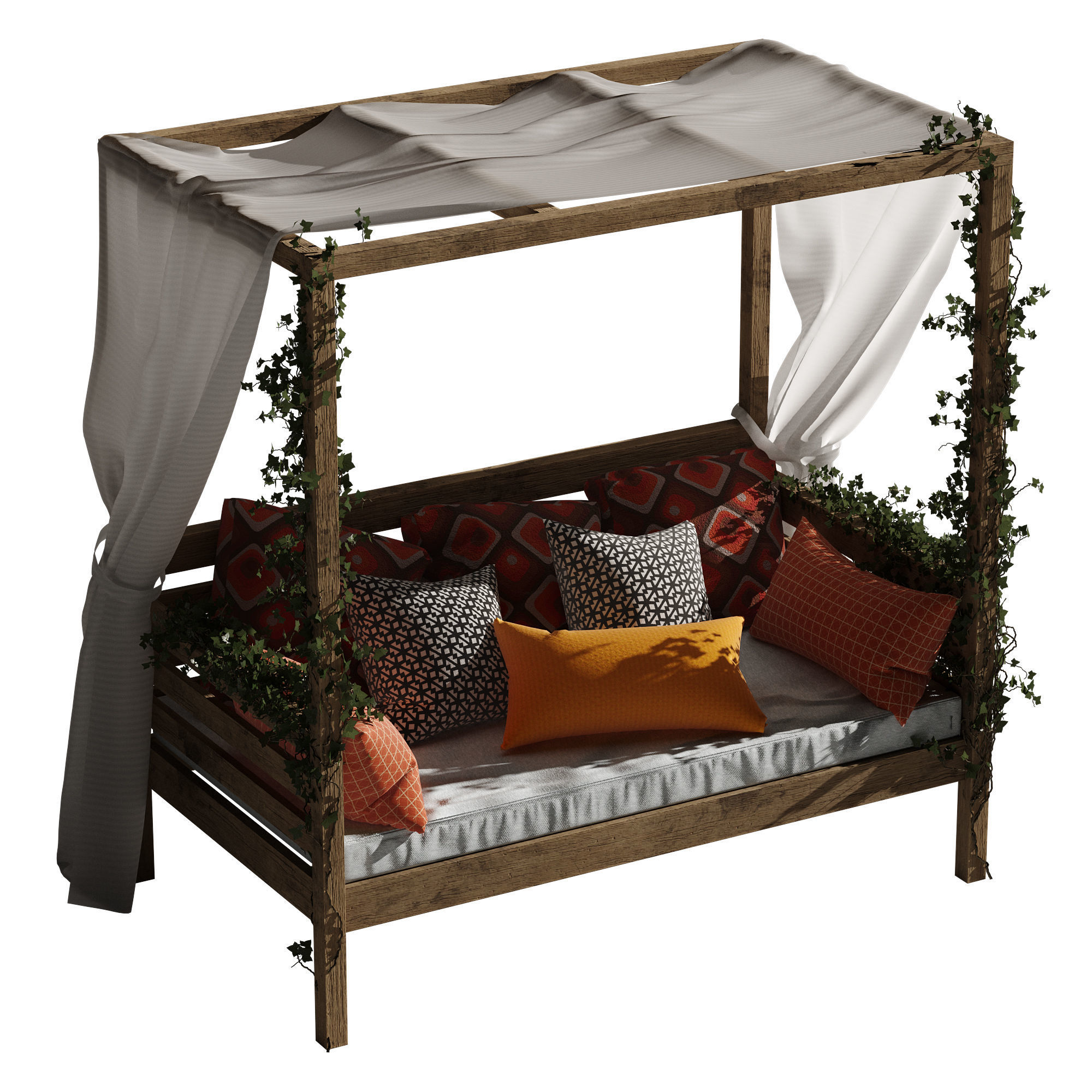 Garden daybed 3D model_22