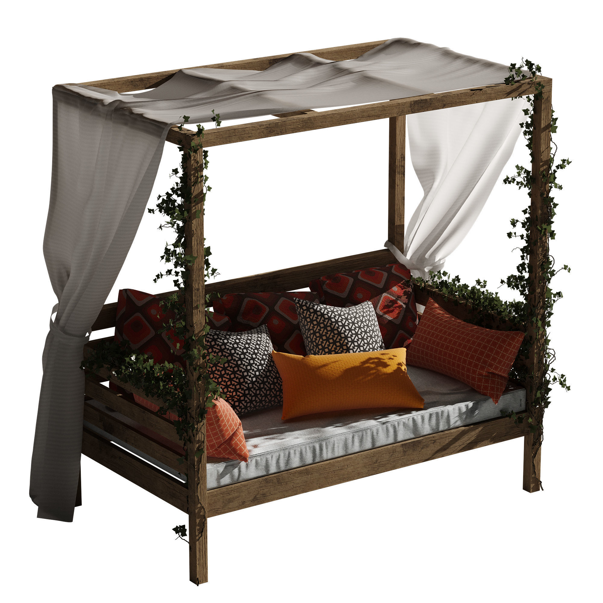 Garden daybed 3D model_29