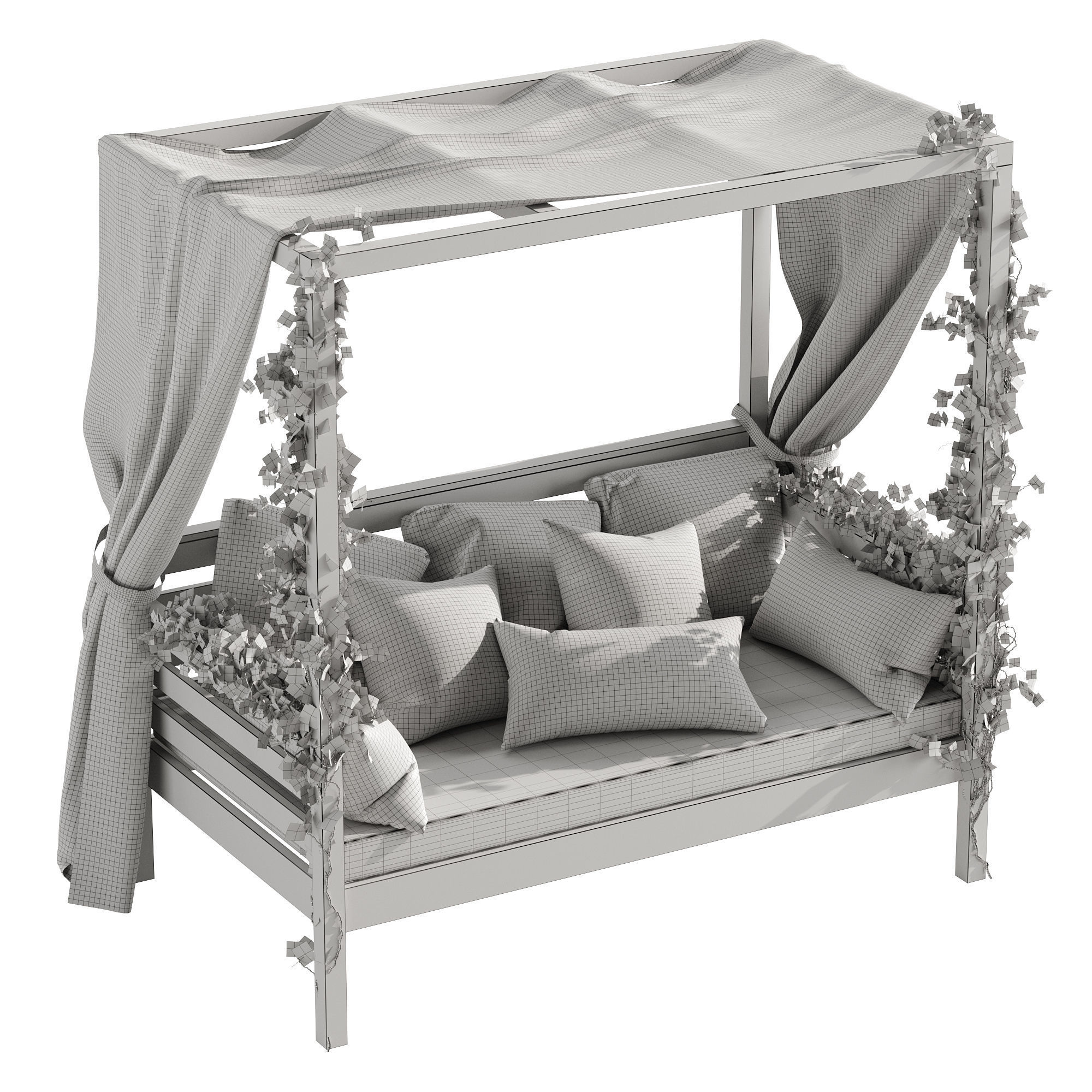 Garden daybed 3D model_14